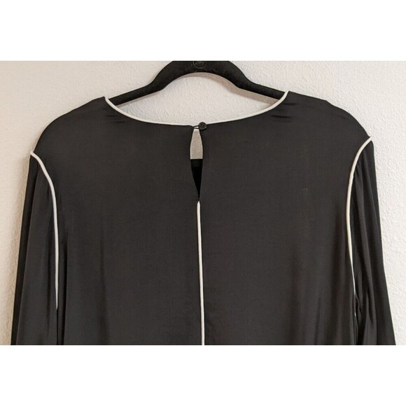 Women's UNIVERSAL STANDARD Black Viscose/Spandex Long Sleeve Blouse M/18-20 - Picture 4 of 16